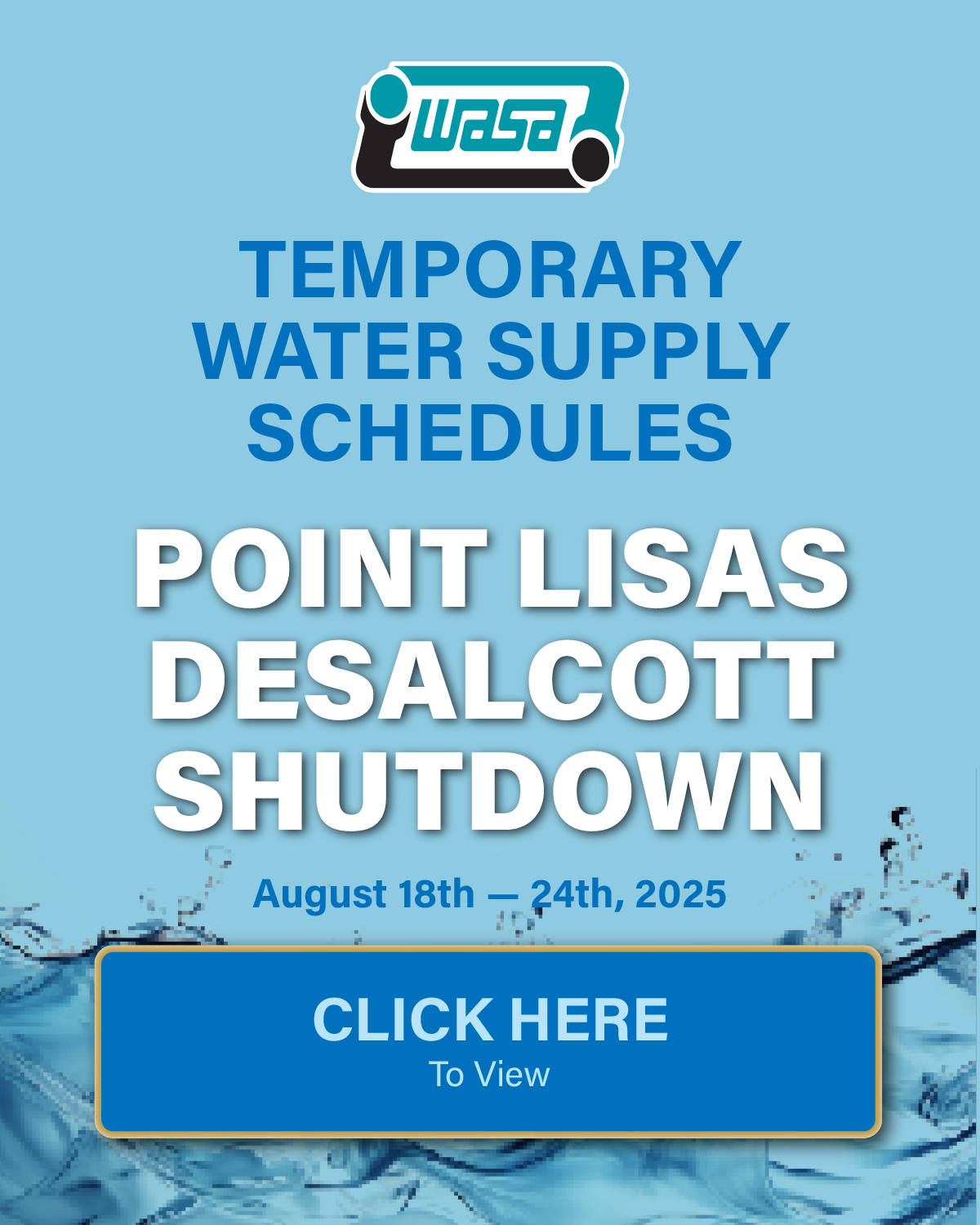 San Fernando West Customers Now Enjoying a 7 day Water Supply